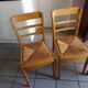 3 Monobloc straw bistro chairs from the 60s/70s