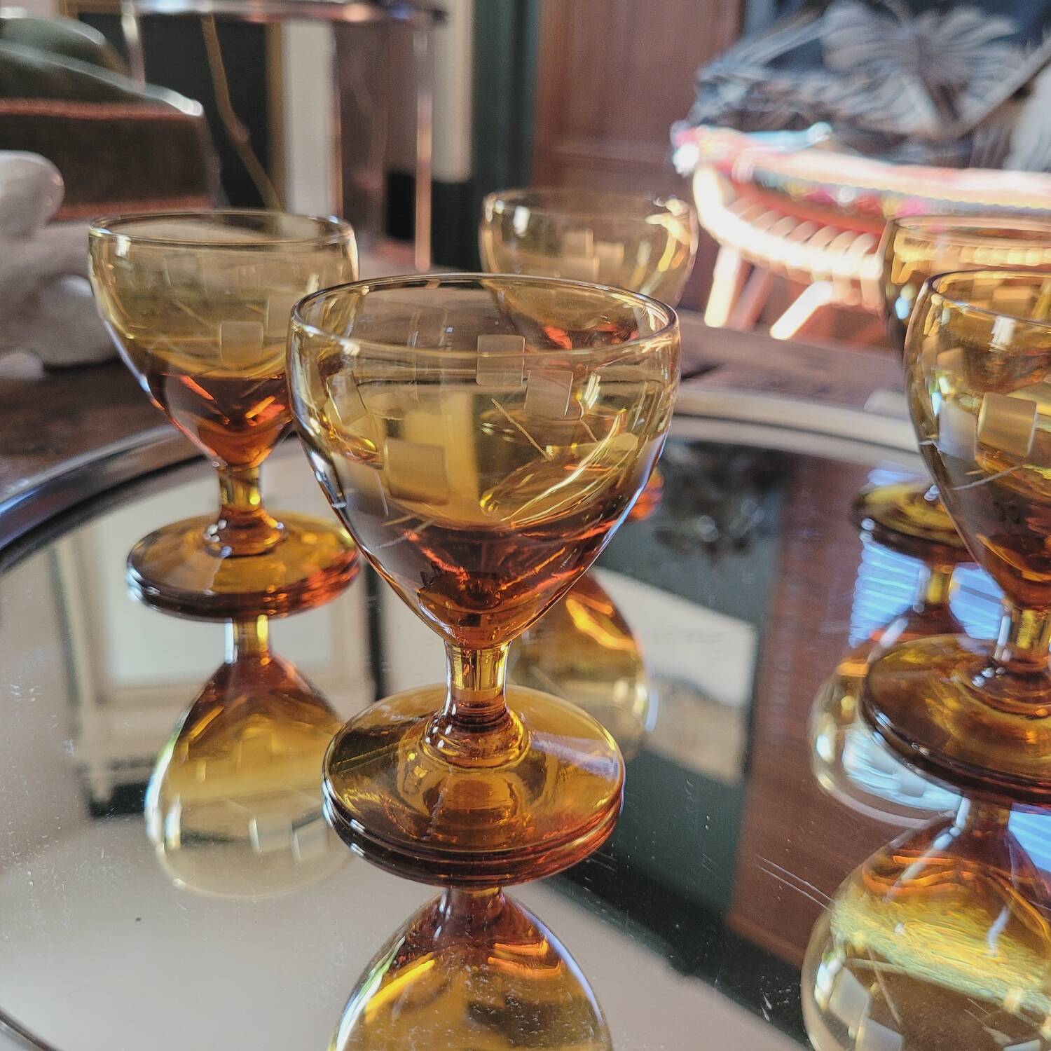 5 liqueur glasses, Porto, vintage 60s