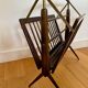 Folding wood and brass magazine rack by Cesare Lacca – Italy, 1950s