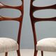 Chaises vintage en hêtre et tissu, design, Italie, années 1950, restaurées