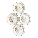 4 flat plates Midwinter in glazed stoneware, service "Wild oats"