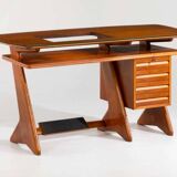 Desk in Wood and Glass attributed to Melchiorre Bega, Italy, 1950s