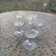 5 vintage transparent glass champagne glasses