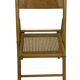 Vintage wooden folding chair with rattan seat 80s minimalist design
