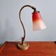 Lampe de bureau art déco en bronze et tulipe signée Schneider, années 1920