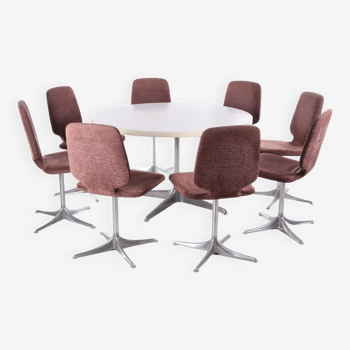 Set of 8 Chairs and table by Horst Bruning Chair Model Sedia for COR, 1960 Germany.