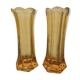 Set de 2 vases vintage 1950  jaune orangé