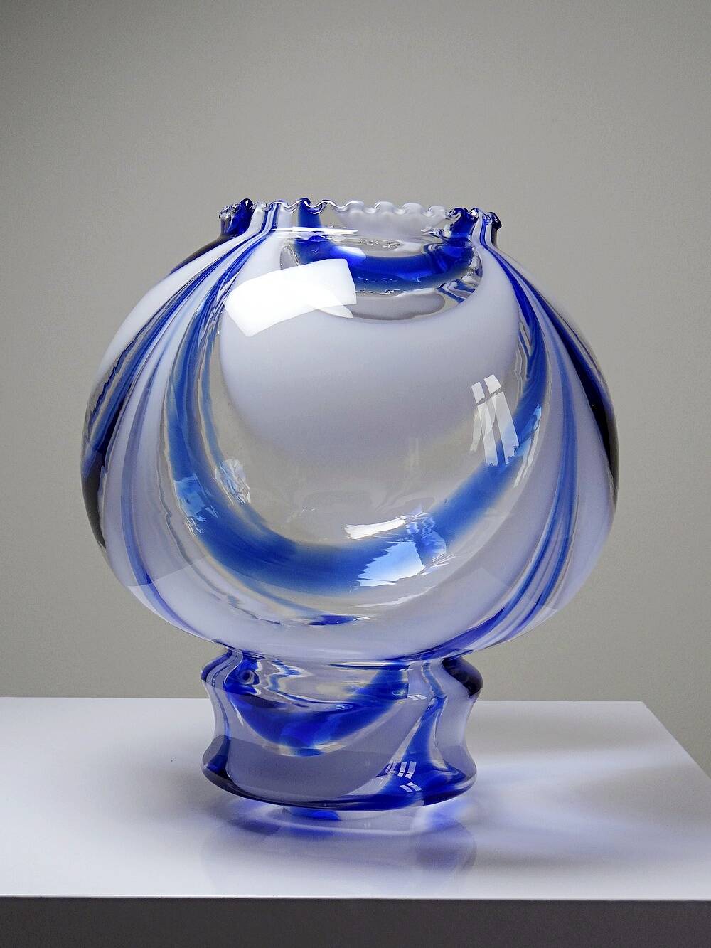 Large vintage Murano glass light globe from the 60s-70s attributed to Mor