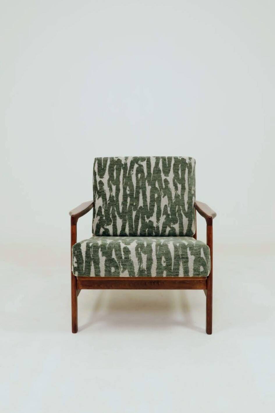 Vintage Armchair Green Cushions Classic Design