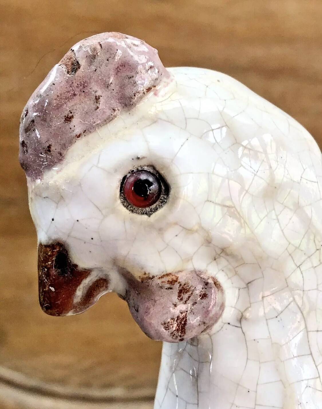 Terracotta hen Bavent XIX sulphide eyes