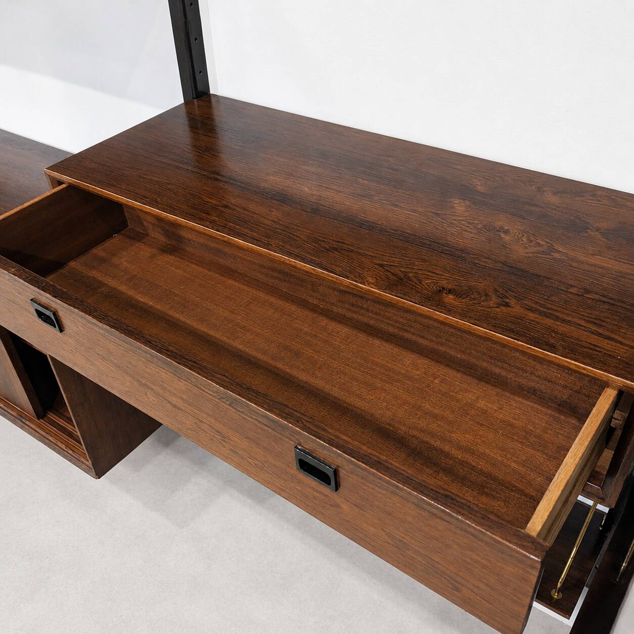 Modular wall cabinet in rosewood