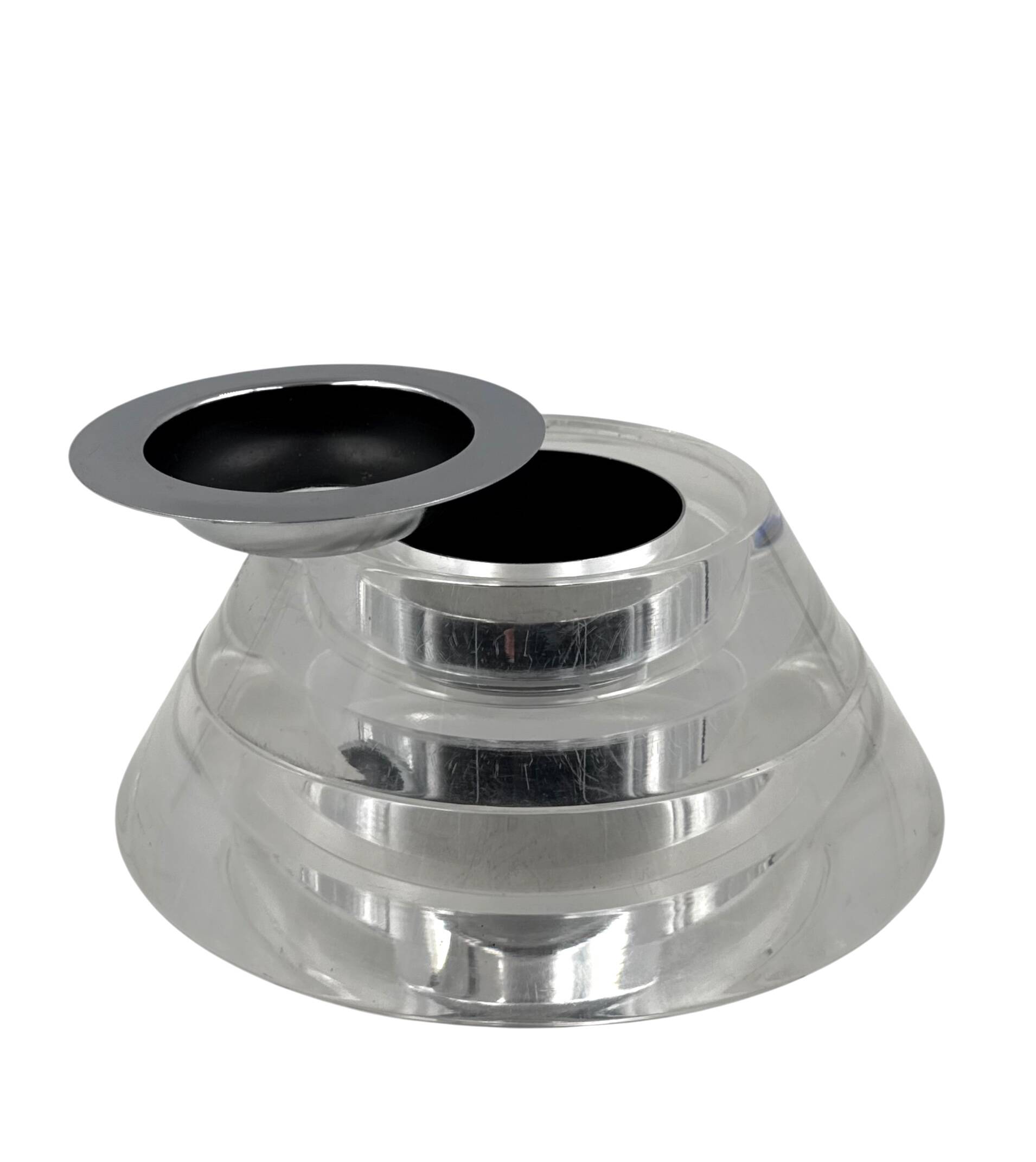 Space age lucite conical smoking set, Italy 1970