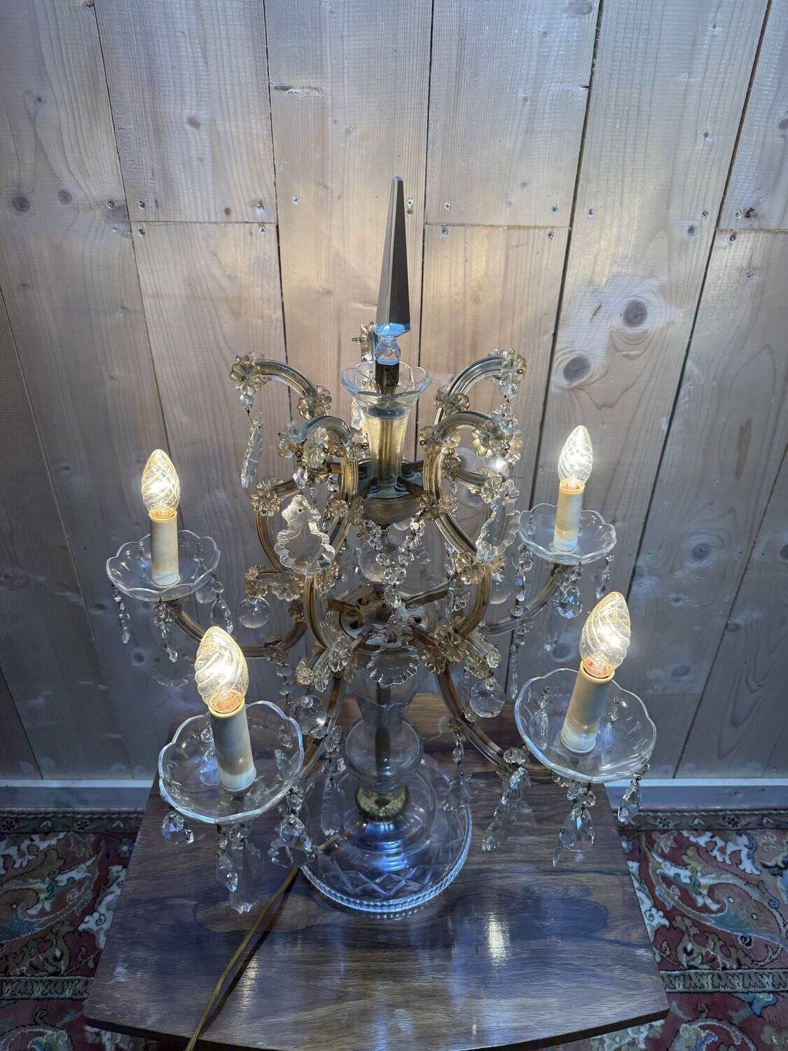 Large Bohemian crystal chandelier