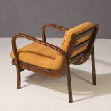 Koželka & Kropáček armchair, 1940s, silver medal – Milan Triennale 1946, restored bentwood frame