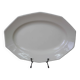 Oval octagonal dish in ecru white earthenware Moulin des Loups
