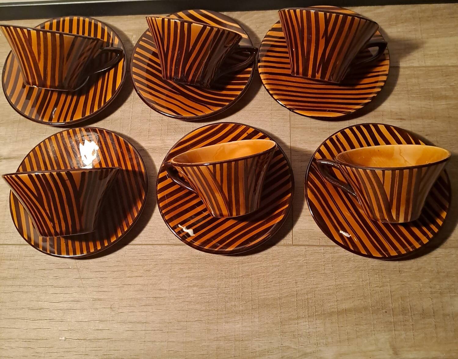 6 cups Sarreguemines, model Domino