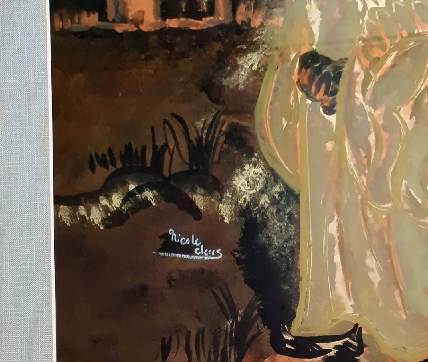 Oil painting on canvas by Nicole Cleus (1942-)