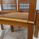 4 elm and leather chairs 1950