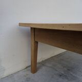 Table basse de ferme rustique en chêne massif Aérogommer - 1m18.5
