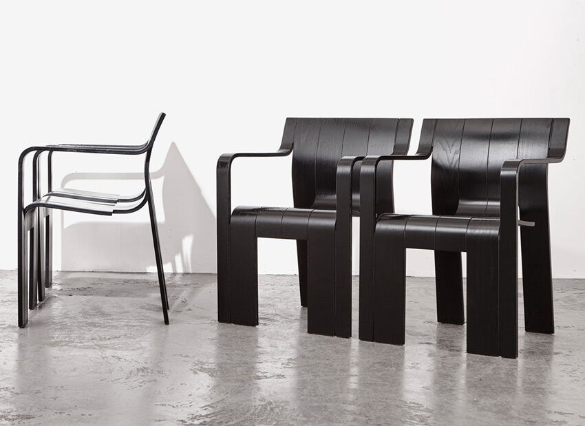Gijs Bakker set of 4 strip armchairs for Castelijn, 1974