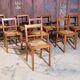 Lot de 8 chaises Reconstruction 1950 Chêne et paille