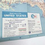 Vintage map USA 1970 America