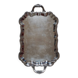 Large silver metal tray