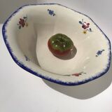 Mary Lou Digoin octagonal salad bowl diameter 28cm dark blue edge