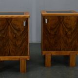 1935s pair of rare Art Deco bedside tables, Czechoslovakia
