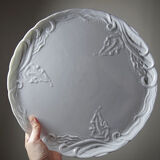 Vintage/antique large pie dish fine white Limoges porcelain.