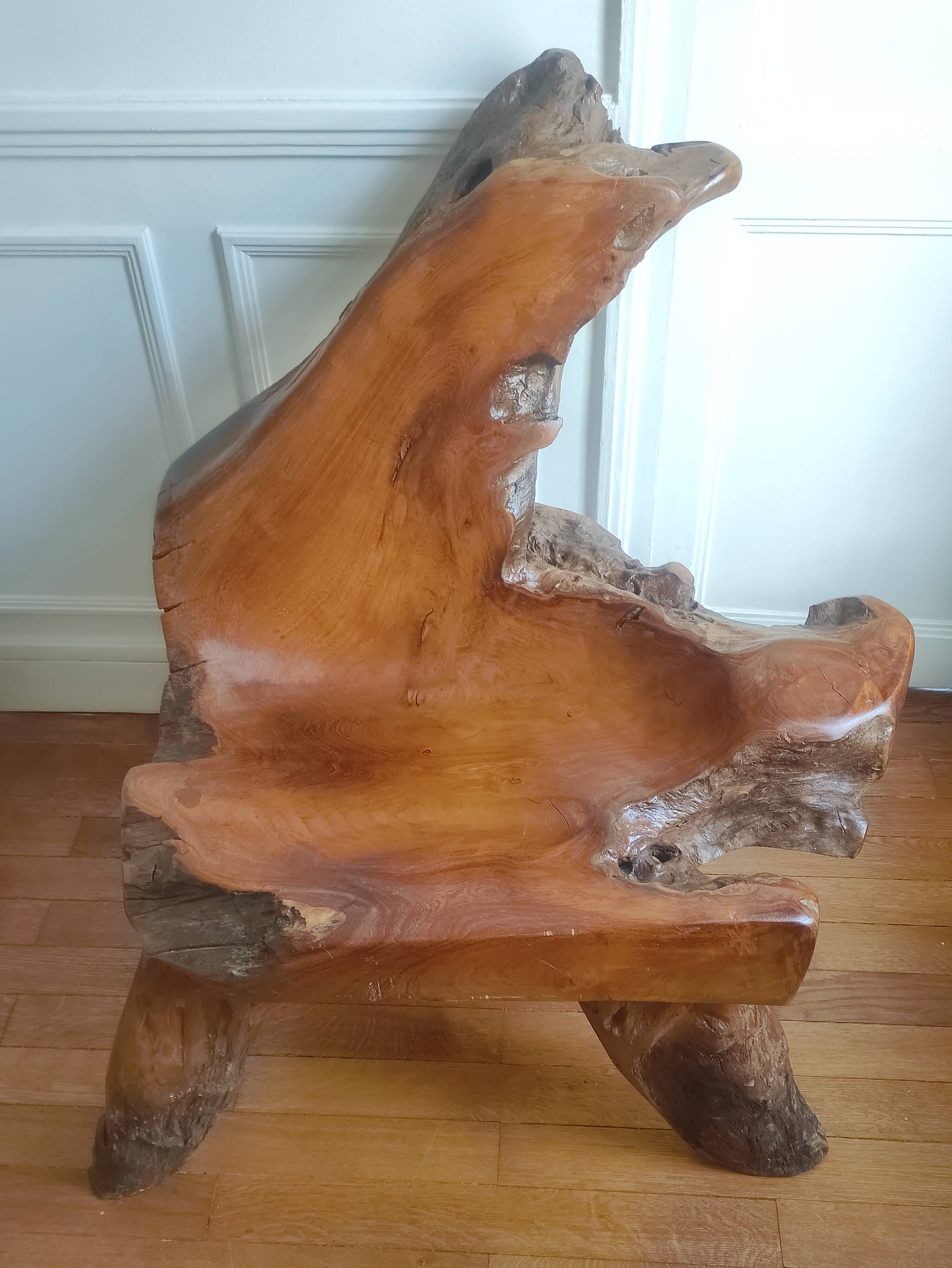 Exotic wood armchair