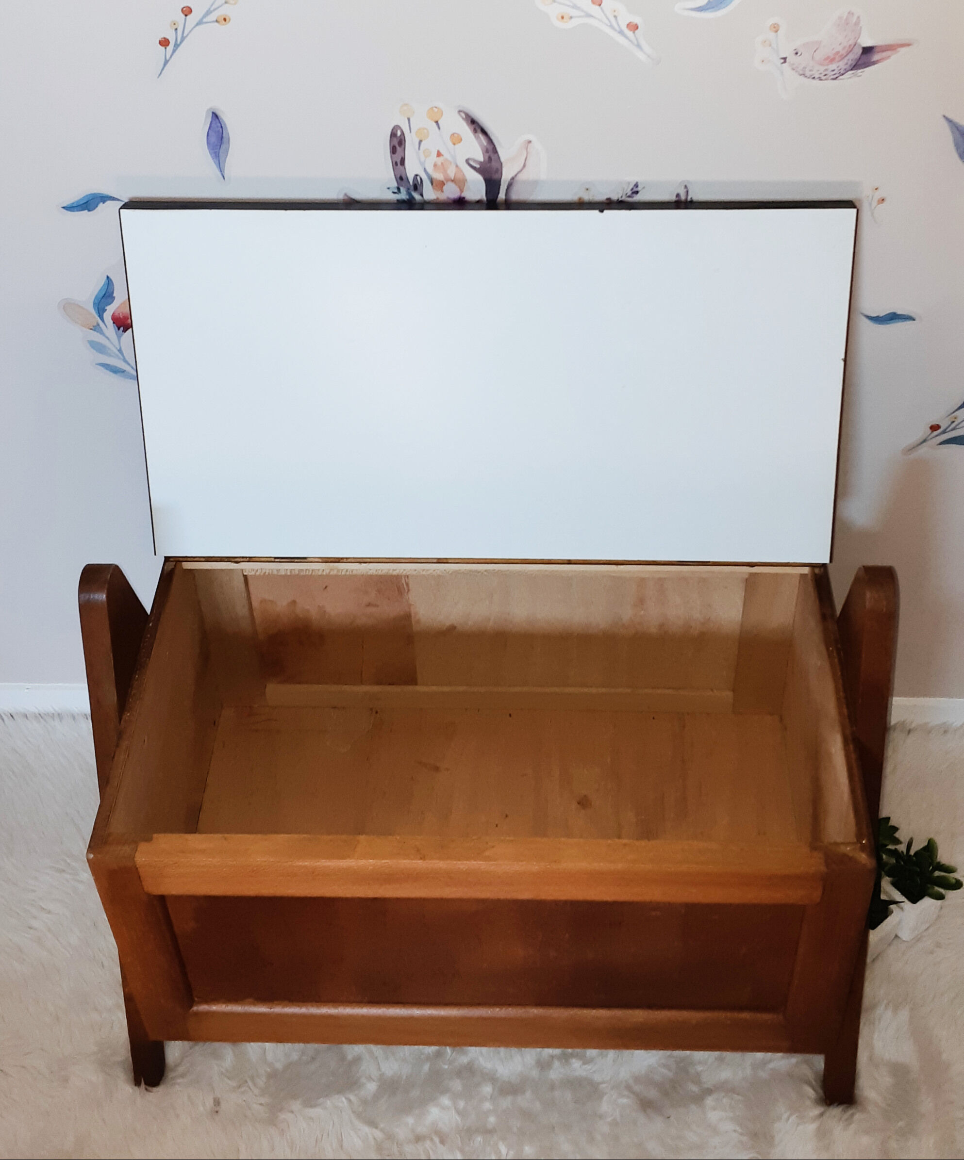 Teak and formica toy chest