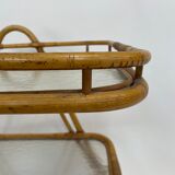 Table d’appoint en rotin vintage en bambou rotin