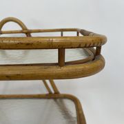 Vintage rattan table side table bamboo rattan 60's