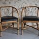 Chaises rotin assise simili cuir