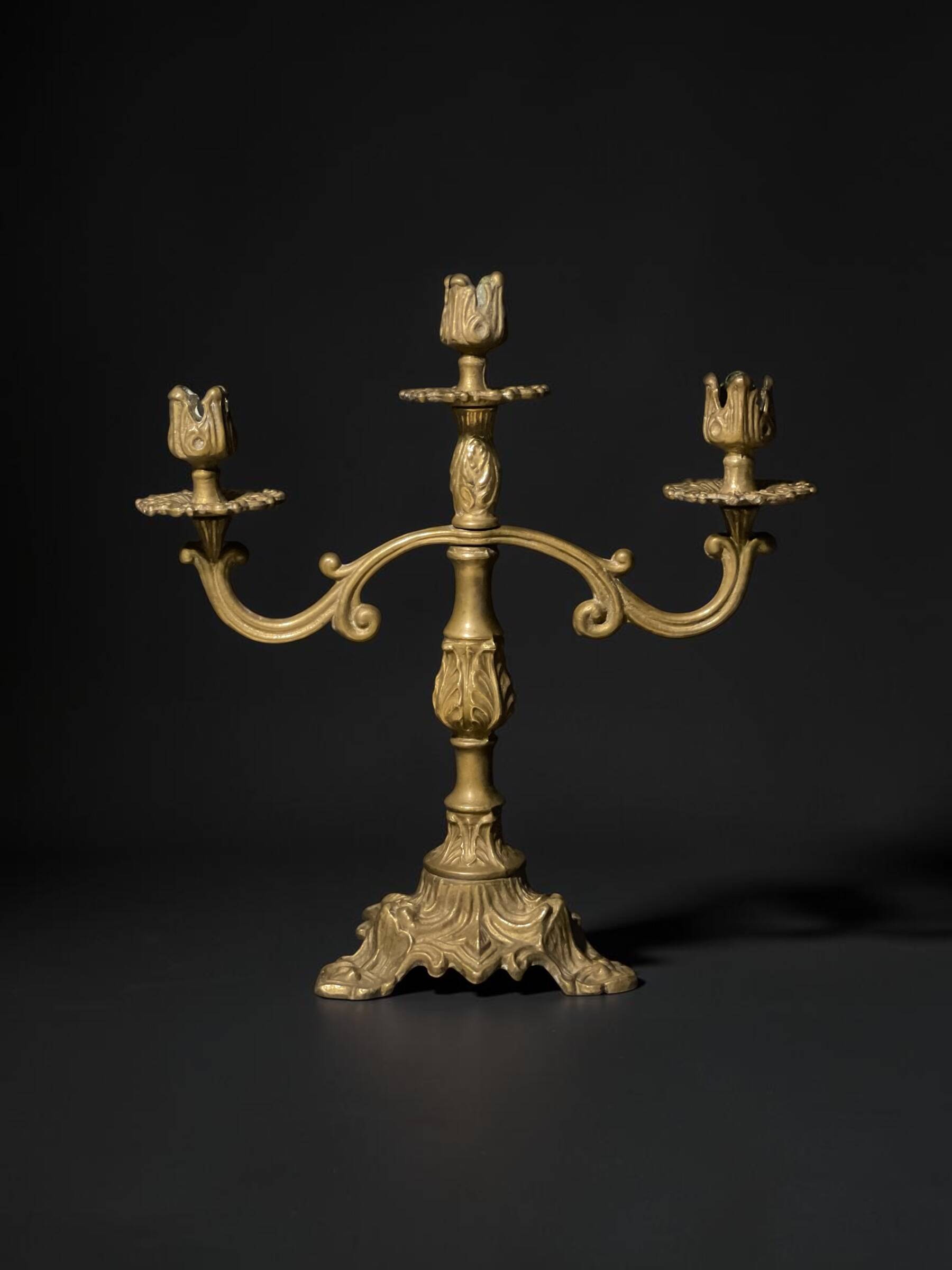 Pair of Napoleon III candelabra in brass, 19th century