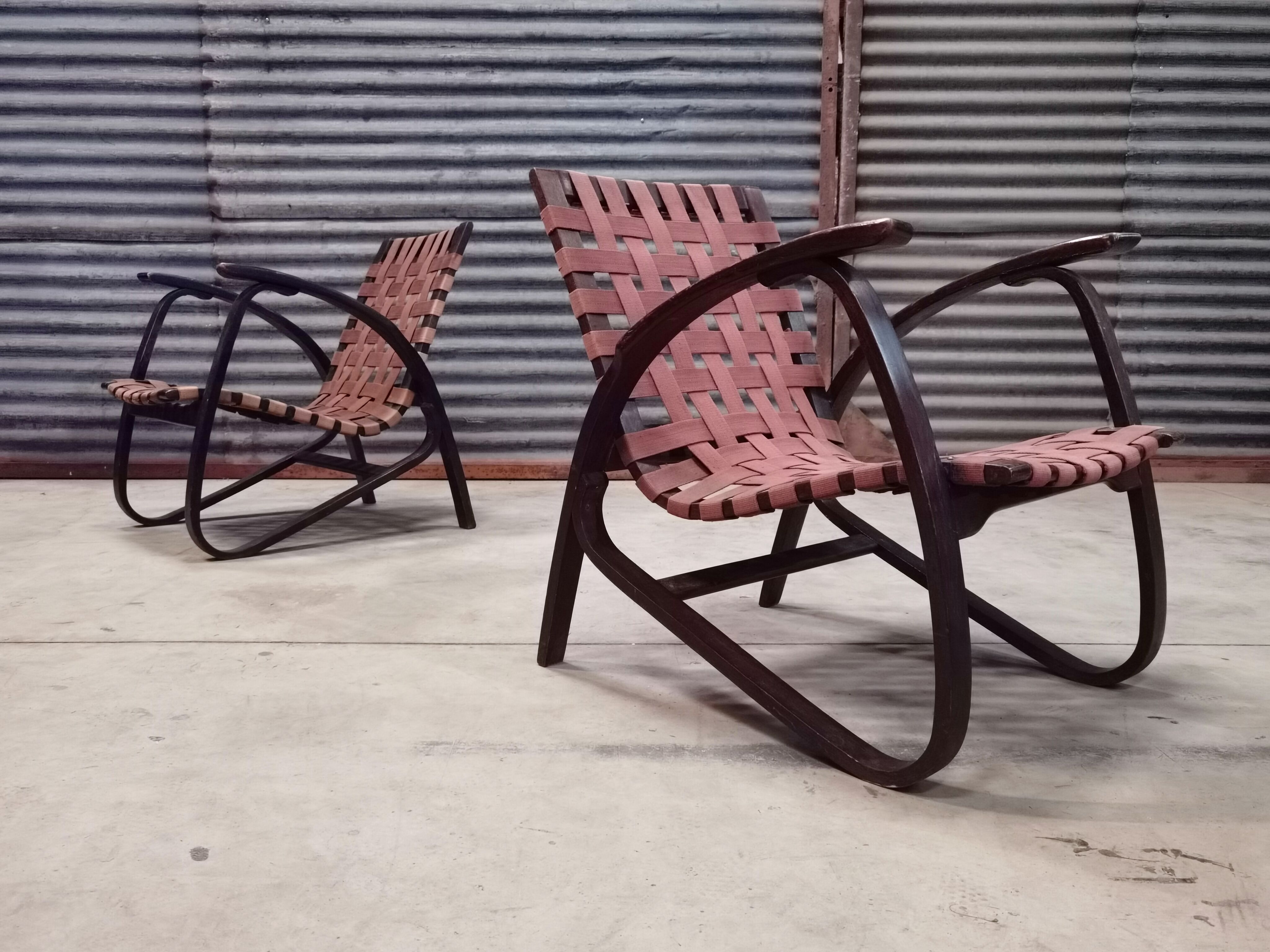 Pair of Jan Vanek armchairs for Up Zavody 1930