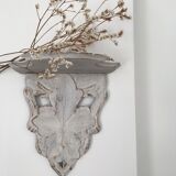 Small wall console in patinated wood