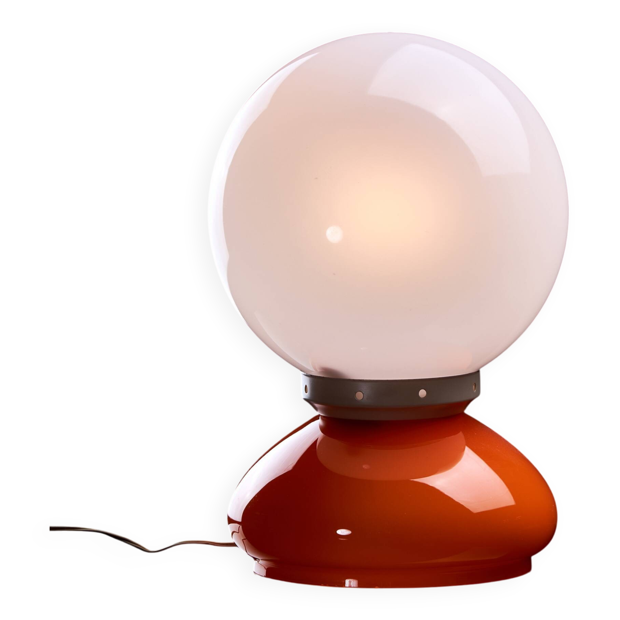 Space Age Orange Glass Lamp, 1970s