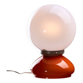 Space Age Orange Glass Lamp, 1970s