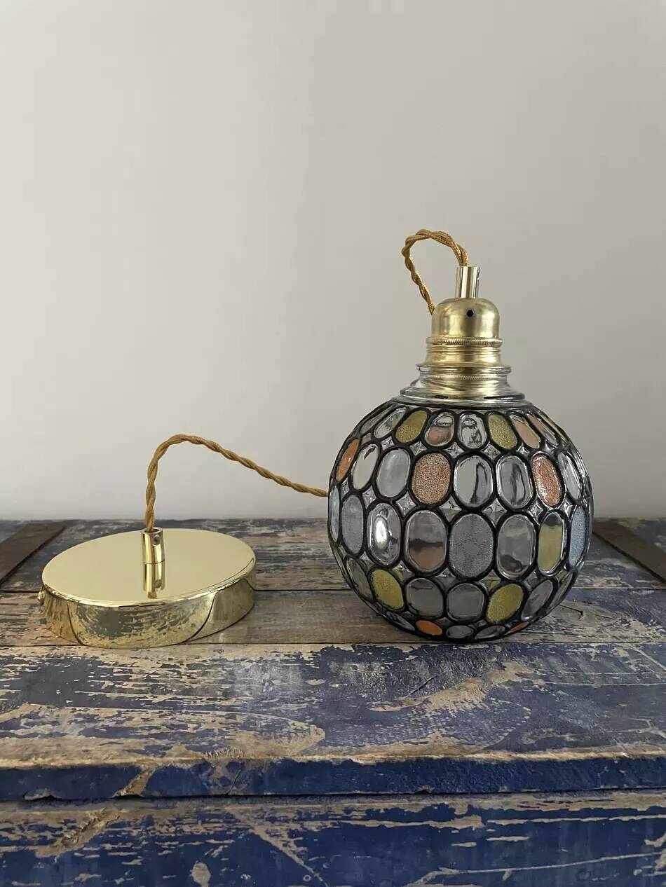 Vintage faceted pendant light