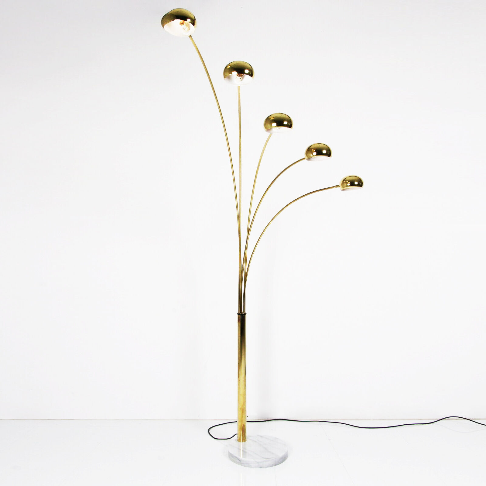 Large lamp arc 5 fires foot marble Reggiani. Italy, 70s