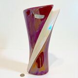 XXL - Large modernist Verceram vase in white and iridescent red ceramic