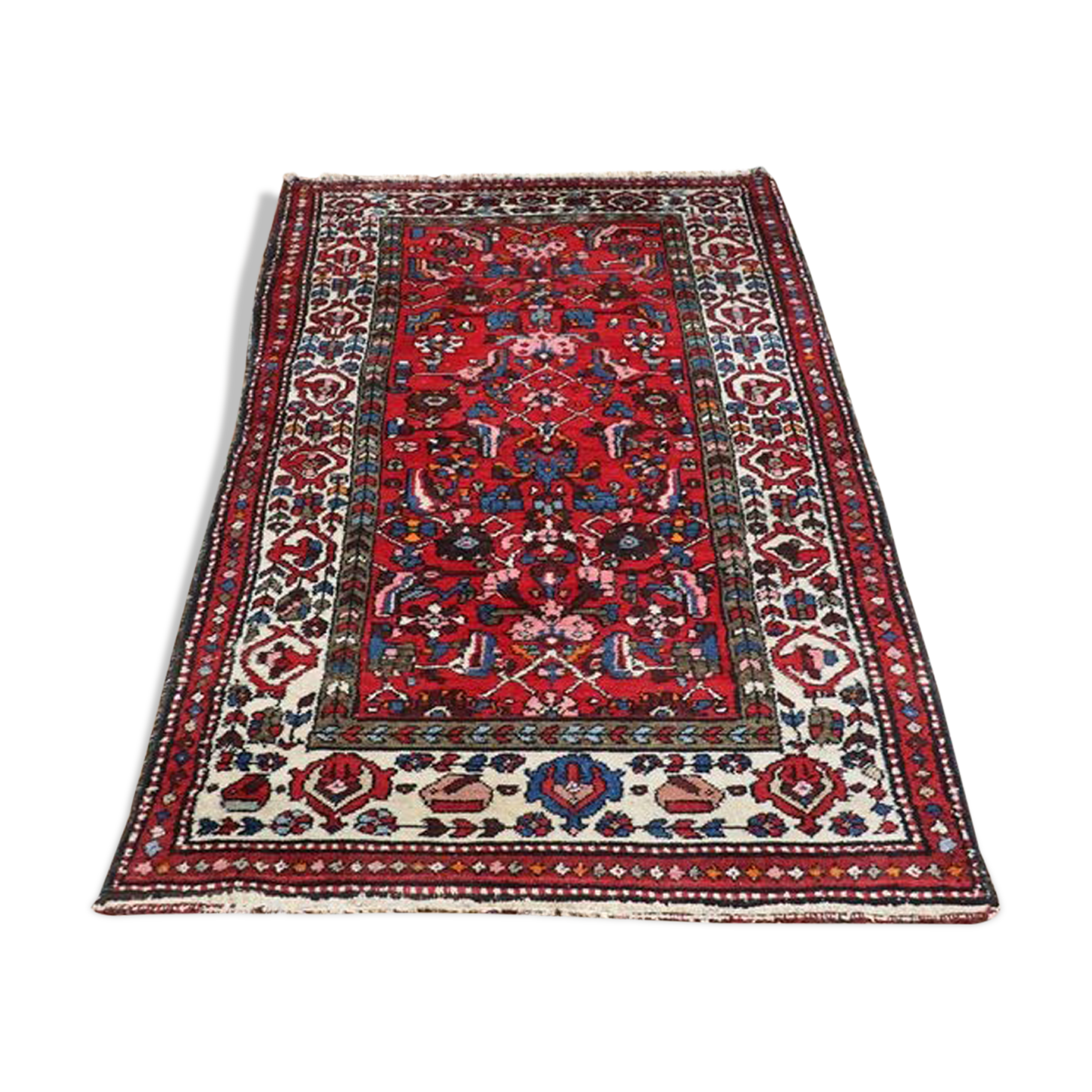 Hand-knotted hamadan carpet Iran 98x195cm