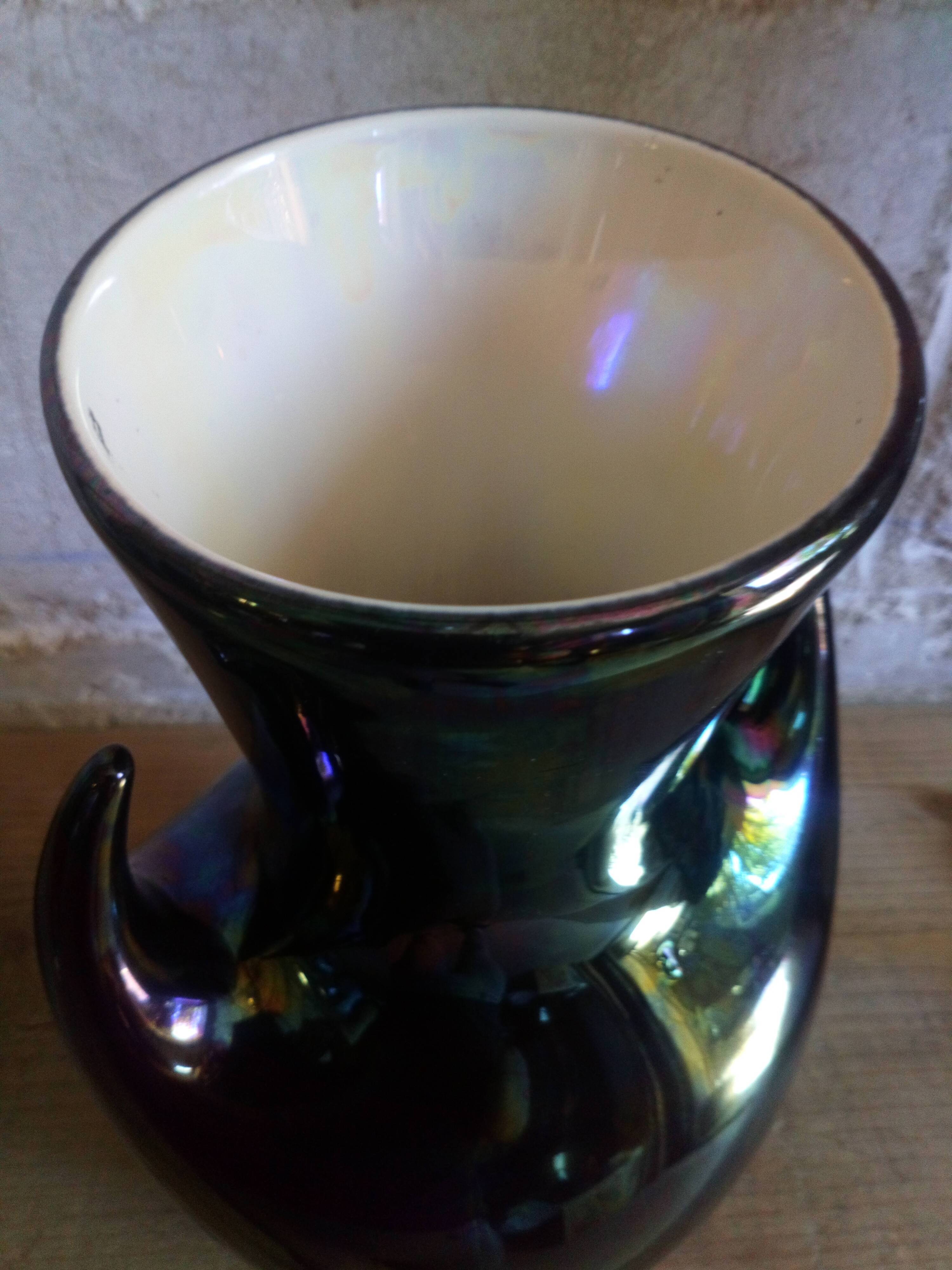 Vase with vintage Verceram ceramic arms