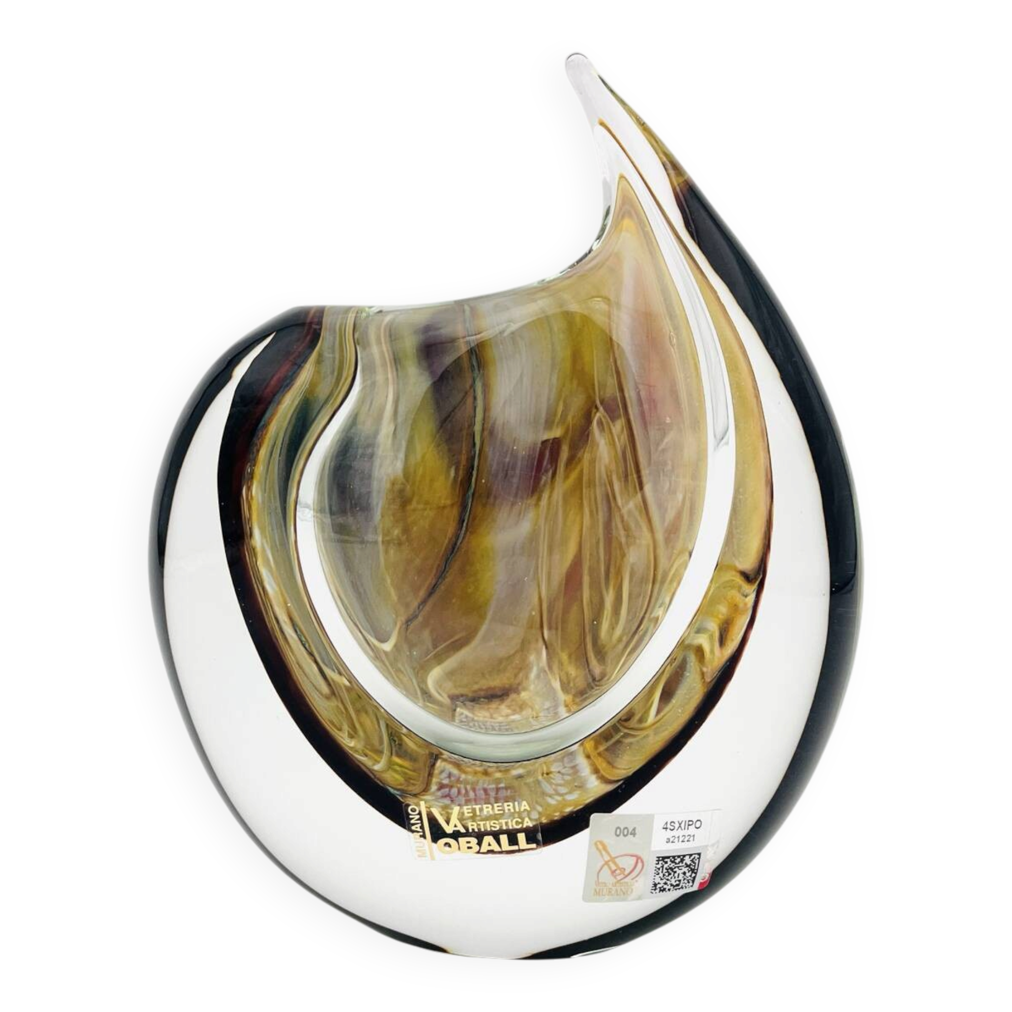 Vase Sculpture Murano Sommerso Michele Onesto Oball Art Glass Signed