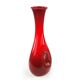Mid-century modern vase, red glass, Poland, 1970s