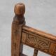 19th Century Spanish Hand-Carved oak Side Chair with Velour Seat