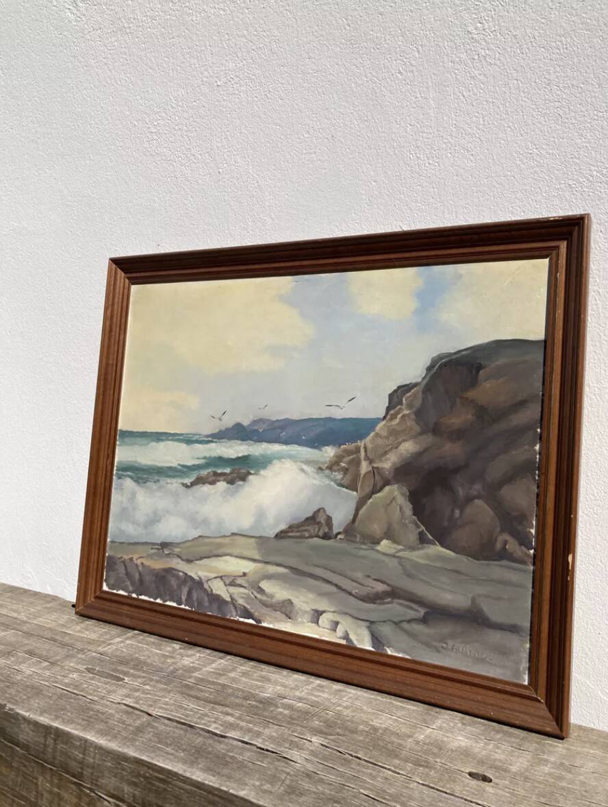Tableau ancien mer / huile sur toile