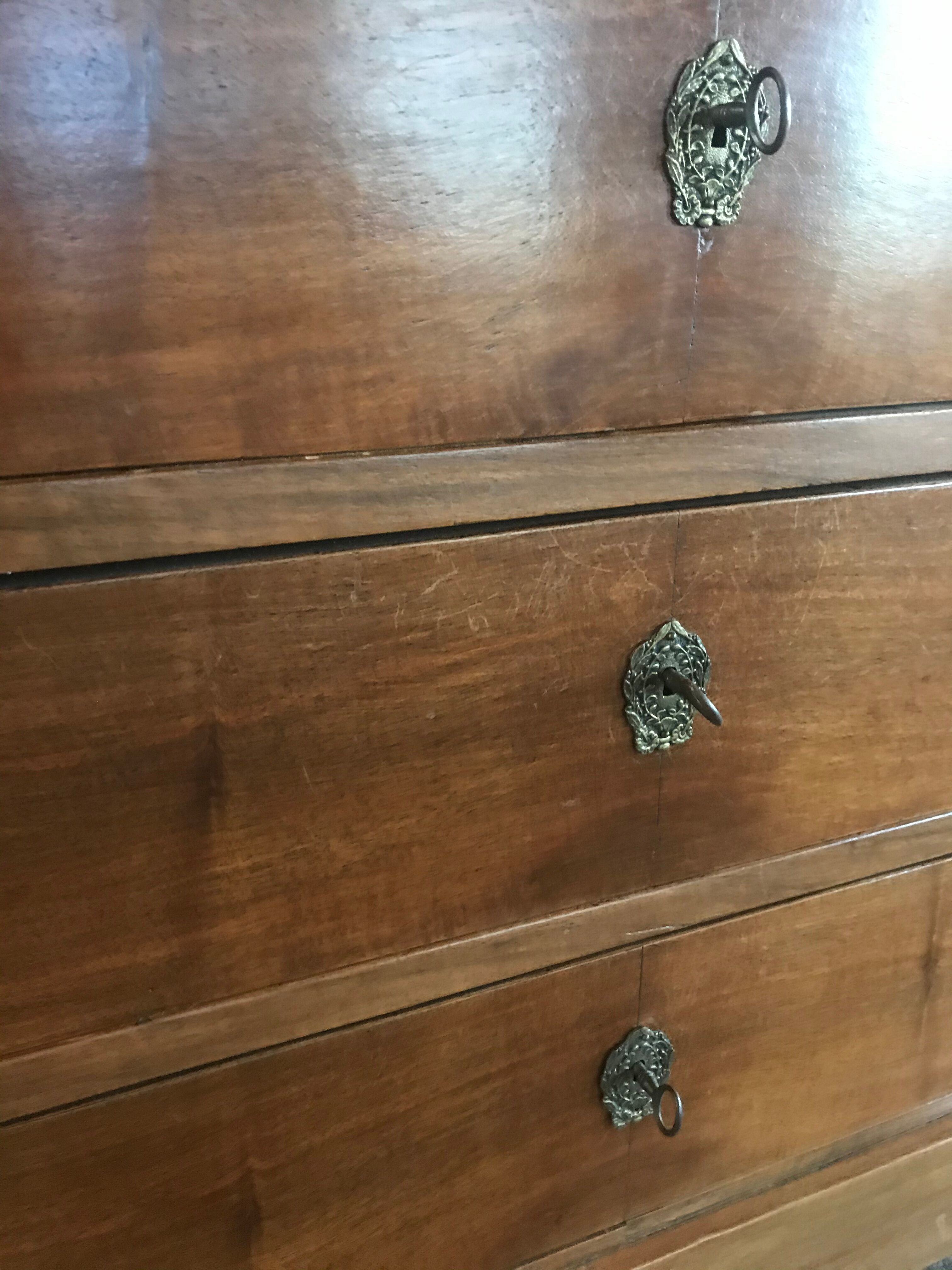 Louis Philippe period dresser in solid walnut
